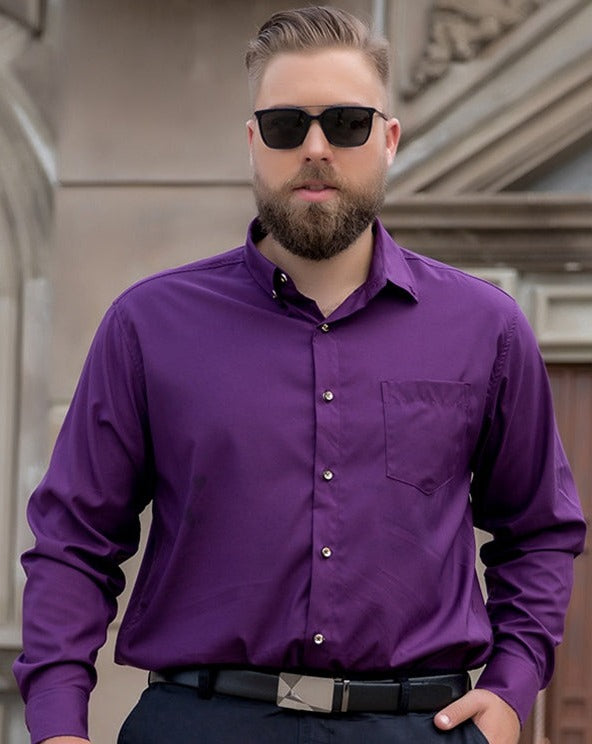 Camisa Social Manga Longa Masculina Plus Size