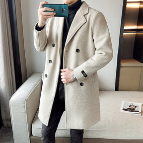 Sobretudo Masculino Abotoamento Duplo Grife