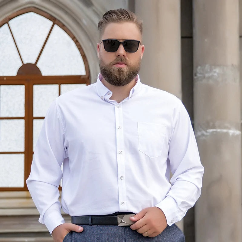 Camisa Social Manga Longa Masculina Plus Size