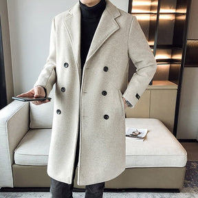 Sobretudo Masculino Abotoamento Duplo Grife