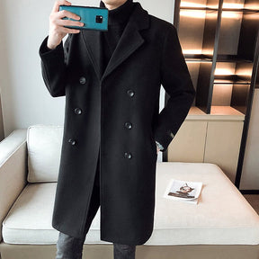 Sobretudo Masculino Abotoamento Duplo Grife