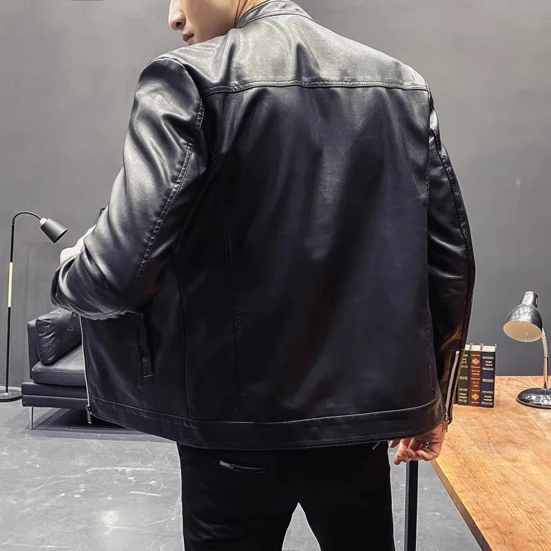 Jaqueta de Couro Casual Masculina Sampaio®