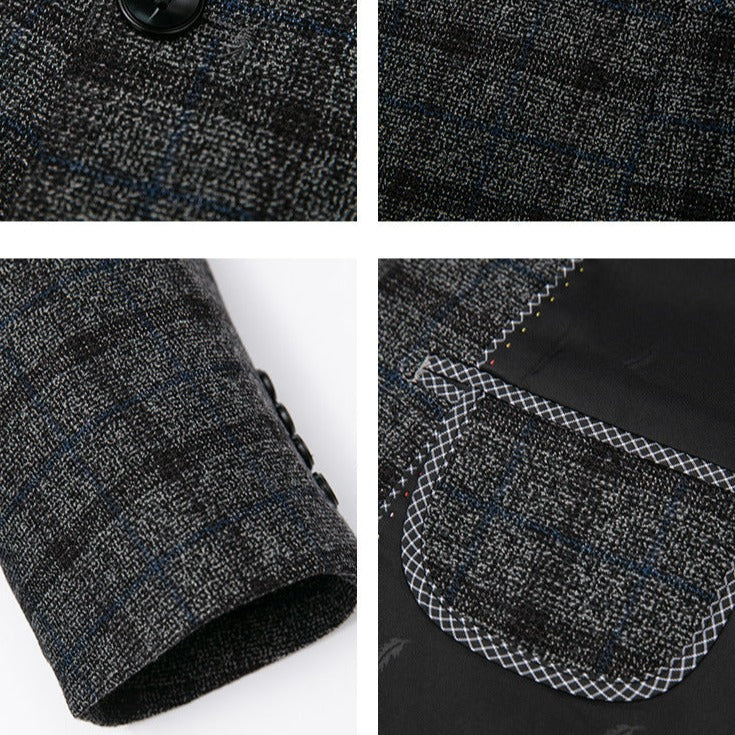 Blazer Masculino Plus Size Xadrez Grife