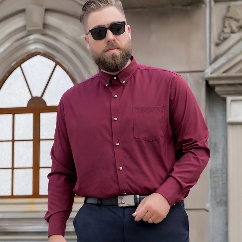 Camisa Social Manga Longa Masculina Plus Size