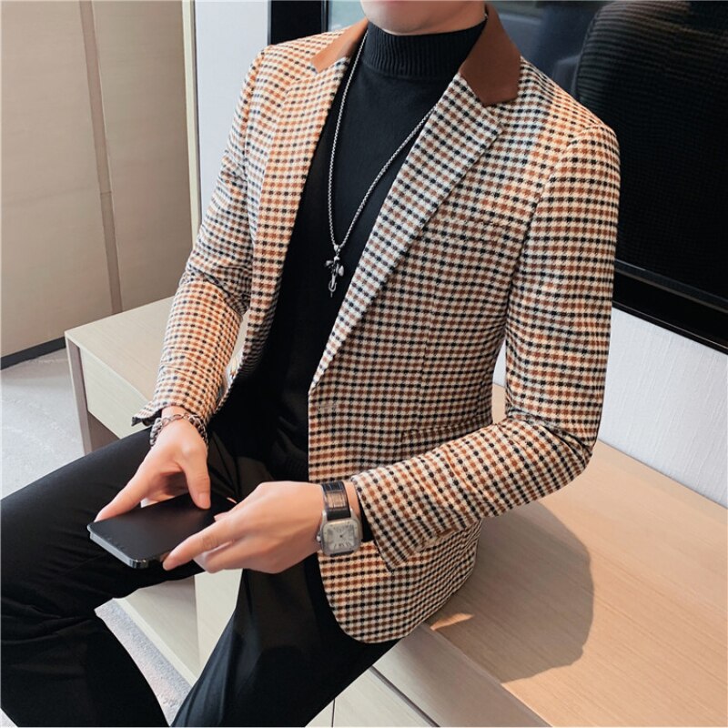 Blazer Masculino Slim Fit Xadrez Sampaio® S1036