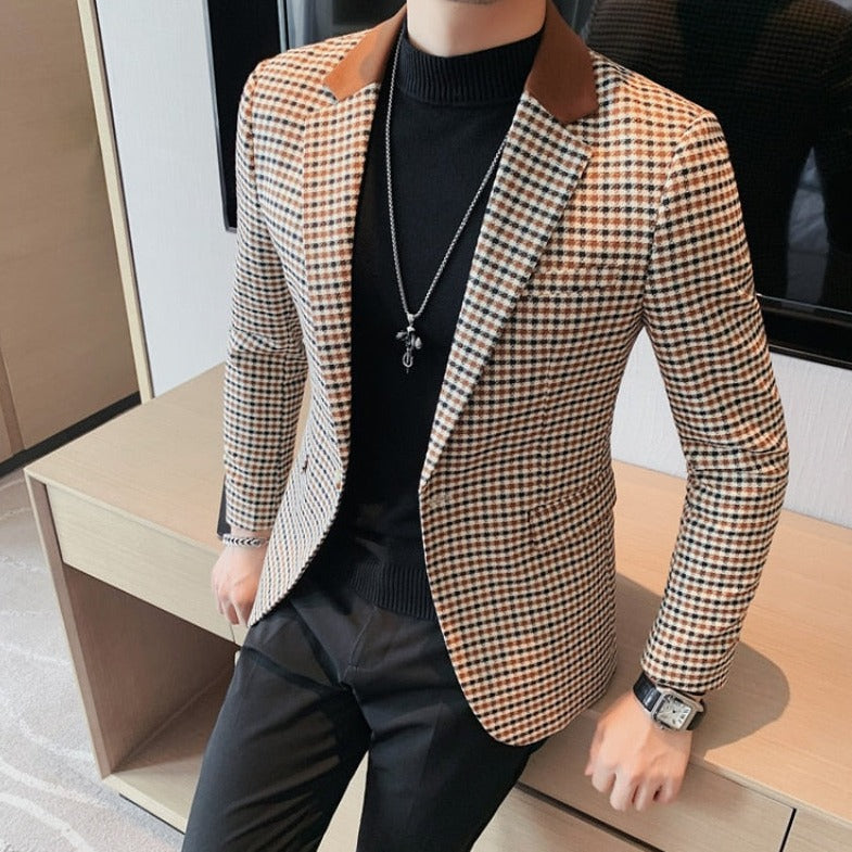 Blazer Masculino Slim Fit Xadrez Sampaio® S1036