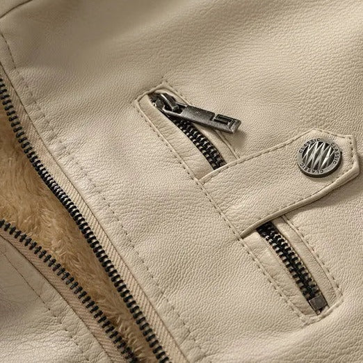 Jaqueta de Couro com Capuz Sampaio®