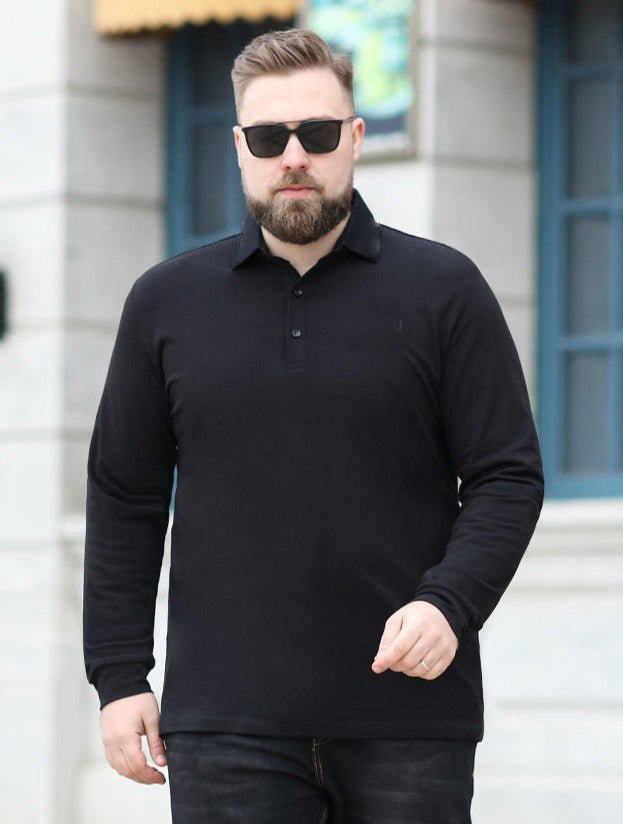 Camisa Polo Masculina Manga Longa Plus Size